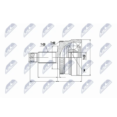 Immagine di NTY NPZ LR 013 Kit Giunto Omocinetico lato ruota, Assale posteriore LAND ROVER: Range Rover 3