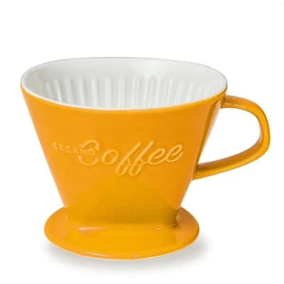 Immagine di Creano Filtro per Caffè in Porcellana, Misura 4 (Giallo Zafferano) Disponibile 6 Colori
