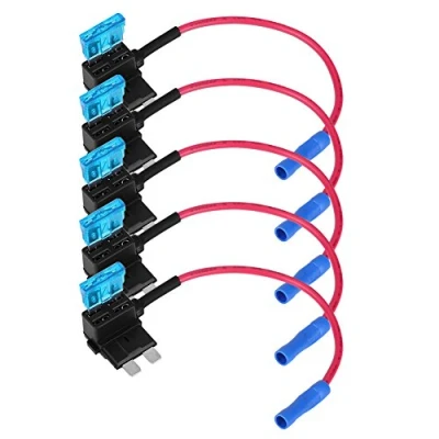 Immagine di 5 pezzi Car Aggiungi circuito Fusibile Tap Adattatore a lama Holder Auto Adapter with 15A Blade (Standard)