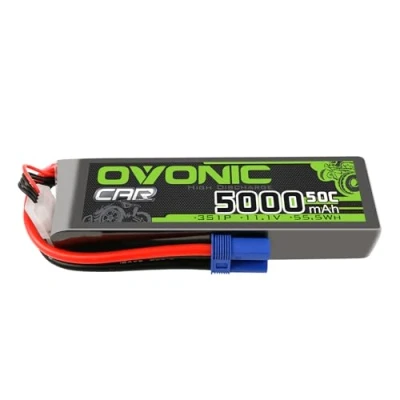 Immagine di OVONIC Batteria Lipo 3s 11.1V 5000mAh 50C con connettore EC5 per RC Car Buggy Truck Truggy Team Associated Hobby