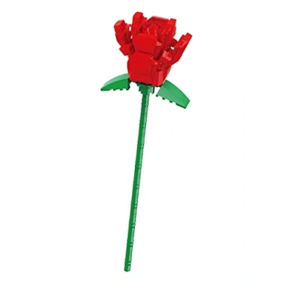Immagine di Balody Modello di fiore da assemblare con piccoli blocchi costruzione. Rosa rossa