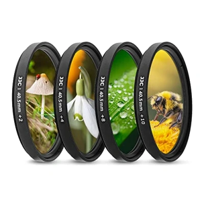Immagine di JJC Kit di filtri macro ravvicinati da 40,5 mm (+2, 4, 8, 10), con custodia per filtro Sony Alpha A6600, A6500, A6400, A6300, A6000 + e 16 50 altre fotocamere filettatura