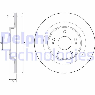Immagine di DELPHI BG4924C Disco freno 302 10 5 pieno rivestito non trattato senza cuscinetto ruota, anello sensore ABS MITSUBISHI: ASX SUV, OUTLANDER 3