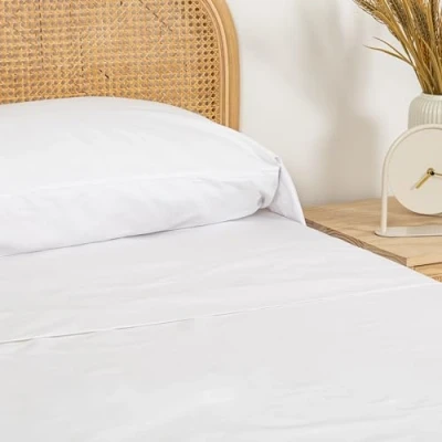 Immagine di TRAMAS+ Completo Lenzuola Singolo 90x200, 100% cotone Premium Percalle, Biancheria da letto, e 1 federa Certificata STANDARD 100 by OEKO TEX Bianco