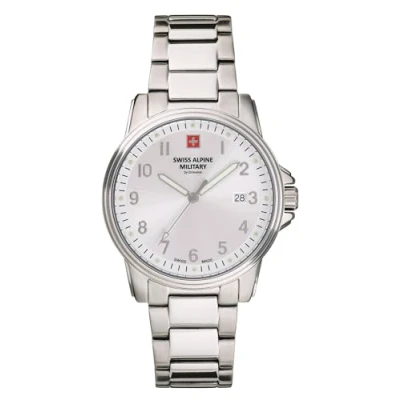 Immagine di Swiss Alpine Military Orologio analogico al quarzo da uomo in acciaio inox 7011.1, Acciaio/Acciaio/Argento 1132sam, Bracciale