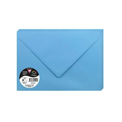 Immagine di Clairefontaine 5552C Pacco da 20 Buste gommate Formato C5 16,2x22,9cm 120g/m² Colore Turchese Inviti Eventi e Corrispondenza Gamma Pollen Carta Premium Liscia