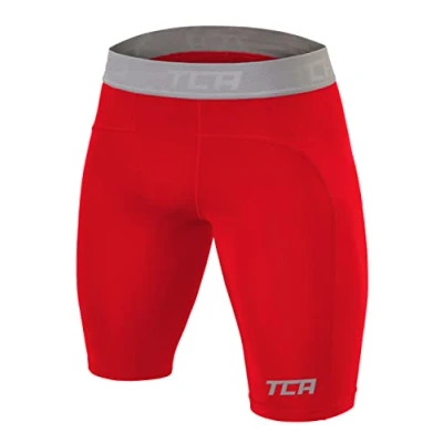 Immagine di TCA PRO Performance Compression Pantaloncini da Bambino Base Layer Termico Rosso, S Ragazzi (6 8 Anni)