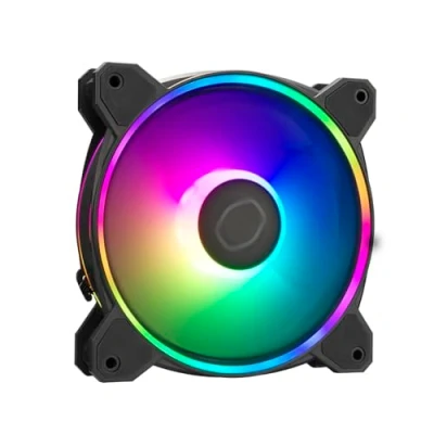 Immagine di Cooler Master MasterFan MF120 Halo2 ARGB Custodia e ventola di raffreddamento, RGB doppio anello, cuscinetto fucile, lame bilanciamento con sensore inceppamento driver IC aggiornato 120mm