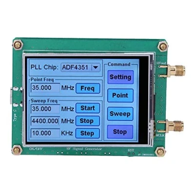 Immagine di Generatore di segnale Alta precisione Full Touch Screen RF Sweep Dot Modulo frequenza Radio PC Contatore con cavo dati SMA femmina ADF4350/ADF4351(ADF4351)