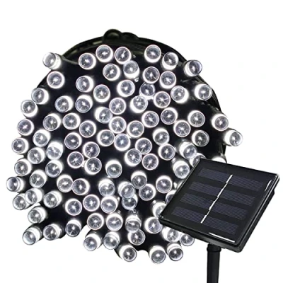 Immagine di Tuokay 22M 200 LED Luci Giardino Energia Solare da Esterno Stringa Illuminazione per Addobbi Natalizi Catene Decorazione Natalizie Albero di Natale Patio, (Bianco)