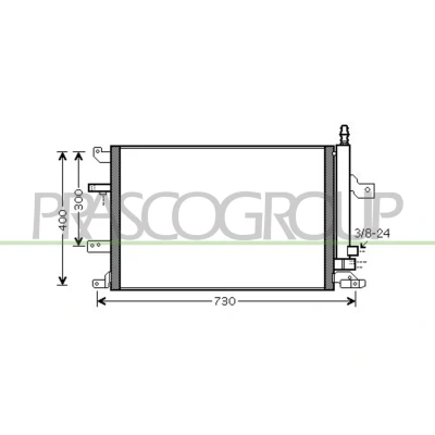 Immagine di PRASCO VV042C002 Condensatore con essiccatore 14 9 Alluminio 590 VOLVO: V70 2, XC90 I, XC70 I Cross Country
