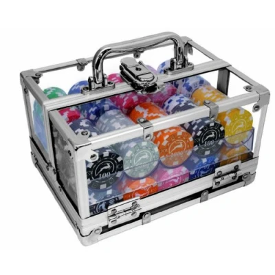 Immagine di Modiano Box in alluminio trasparente 400 chips da 14g