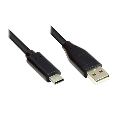 Immagine di Good Connections Cavo di collegamento USB 2.0 C maschio A Conduttore in rame, doppia schermatura, trasferimento dati 480 Mbit/s Nero 1 m
