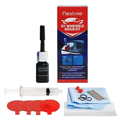 Immagine di Plextone Kit di Riparazione per Parabrezza Fai da Te Tori Occhi Stella Mezza Luna Lunga crepa Combinazione (S308)