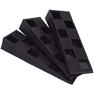 Immagine di SKIR&#039;CO (4 pezzi) Cunei a Coste in Plastica Nera 90 x 30 15 mm per Livellamento e Spaziatura,
