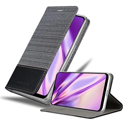 Immagine di Cadorabo Custodia Libro compatibile con Samsung Galaxy A22 5G in GRIGIO NERO Vani di Carte, Funzione Stand e Chiusura Magnetica Portafoglio Cover Case Wallet Book Etui Protezione