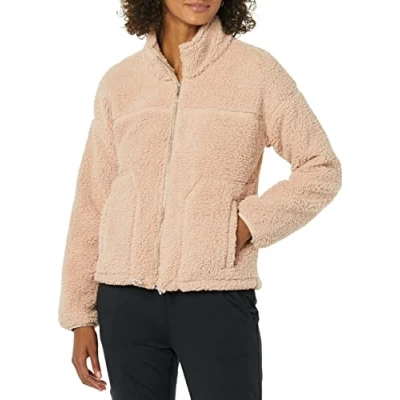 Immagine di Amazon Essentials Giacca in Pile e Sherpa con Zip a Tutta Lunghezza Donna, Rosato, L