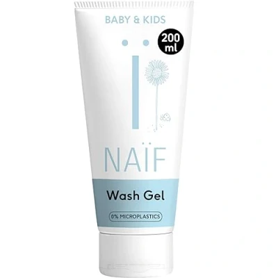Immagine di Naïf, Gel detergente Per neonati e bambini, Ingredienti naturali, Deterge si prende cura della pelle con oli bagnetto doccia, 100% vegano rispettoso dell&#039;ambiente, 200ml