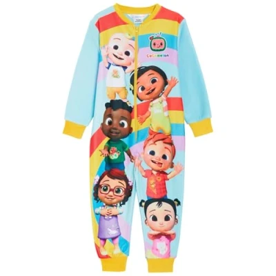 Immagine di CoComelon Pigiama Intero per Bambini Tutto in Uno Pile Ragazze JJ Unisex con Cerniera