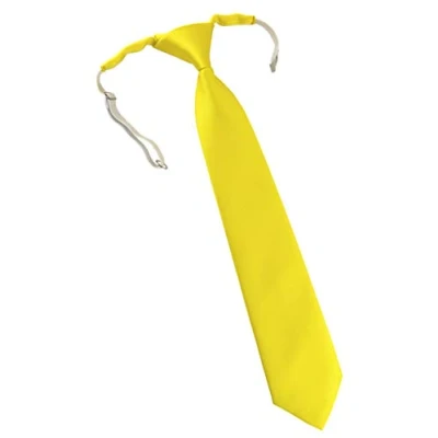 Immagine di TigerTie Cravatta con chiusura di sicurezza in tinta unita, elastico, giallo., Taglia unica