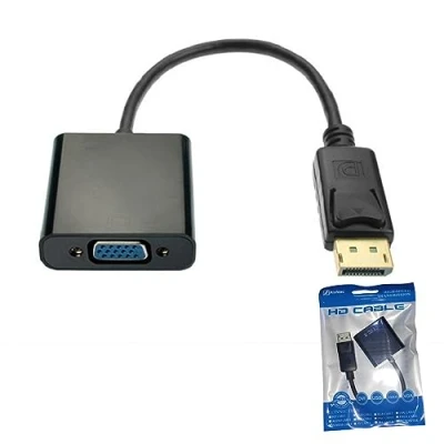 Immagine di AISHTEC Cavo DisplayPort a VGA, 1080P placcato oro DP VGA (da maschio femmina) Adattatore Compatibile con laptop, PC