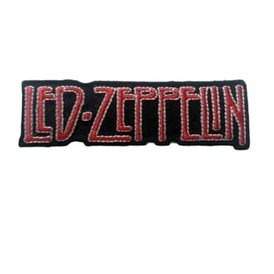 Immagine di Toppa ricamata termoadesiva a forma di Led Zeppelin, colore: rosso