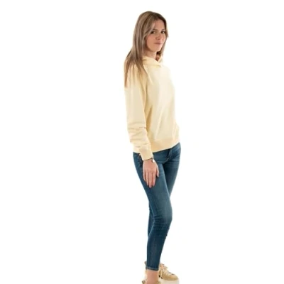 Immagine di Calvin Klein Jeans CK Embro Badge Regular Hoodie J20J223227 Felpe con Cappuccio, Giallo (Vanilla), L Donna