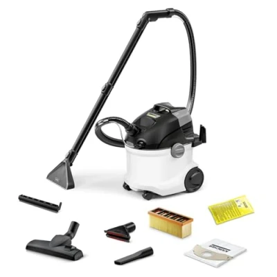Immagine di Kärcher Lavatappeti SE 5, tubo a spruzzo 2 in 1, serbatoio acqua pulita e sporca: 4 l, bocchetta con attacco per pavimenti duri, commutabile, divani, tessili, tappezzeria