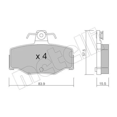 Immagine di METELLI 22 0199 0 Kit pastiglie freno senza contatto segnalazione usura NISSAN: Almera Tino, II Hatchback, 2 Limousine