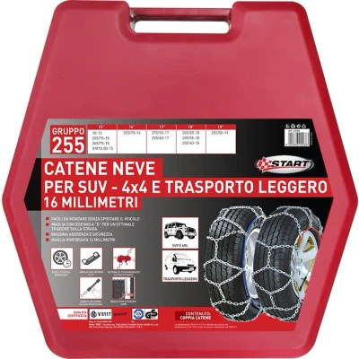 Immagine di Set due pezzi catene da neve 16MM per SUV 4x4 e trasporto leggero (Gruppo 255)