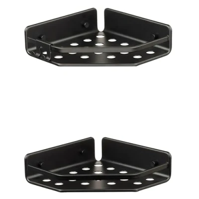 Immagine di TATAY Pack 2 Cestini d&#039;angolo della Collezione Serenity, en Alluminio, Colore Nero, Dimensioni 20 x 5.5 cm