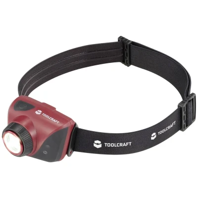 Immagine di TOOLCRAFT LED (monocolore) Lampada frontale regolabile, dimensione punto con modalità strobo a batteria ricaricabile 580 lm 6.45 h 90 g