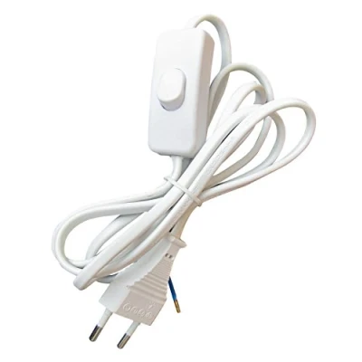 Immagine di Tibelec 163910 Cavo d&#039;alimentazione con presa elettrica/interruttore, colore: Bianco