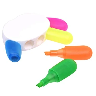 Immagine di Evidenziatore a forma di mano in 5 colori, punta fine, evidenziatori al neon, cancelleria per ufficio, forniture scolastiche