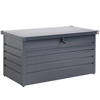 Immagine di Gardebruk Baule da Esterno con Coperchio 2 Chiavi 360 Litri Cassapanca Contenitore Box Portattrezzi