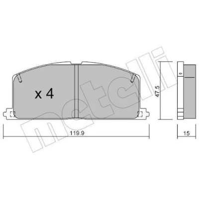 Immagine di METELLI 22 0108 0 Kit pastiglie freno senza contatto segnalazione usura TOYOTA: Celica IV Hatchback, V Coupe, Starlet Hatchback