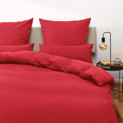 Immagine di Blumtal Copripiumino Una Piazza e Mezza in Microfibra, Set Completo 1 con 2 Federe Cuscini Letto, 190 x 200 &amp; 40 70 (2x), Rosso