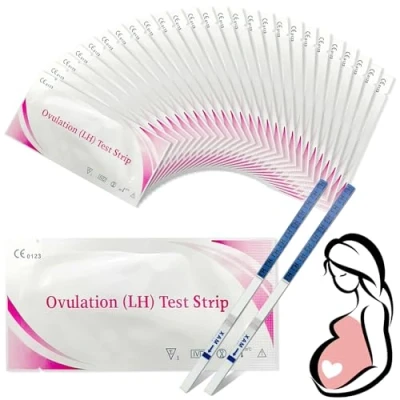 Immagine di 50 Test Strisce di Ovulazione, Ovulazione e Gravidanza, Sensibile, Monitoraggio Attendibile del Ciclo Periodo Fertile, Aumenta le tue Probabilità Rimanere Incinta