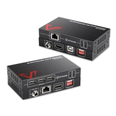 Immagine di AV Access Estensore KVM 4K su Ethernet TCP/IP fino a 120m/390 piedi, UHD 4K@30Hz 1080P@120Hz, 16 Set di Interruttori DIP, Funzione EDID, 3 Porte USB 2.0, Tramite Cavo Cat5e/6
