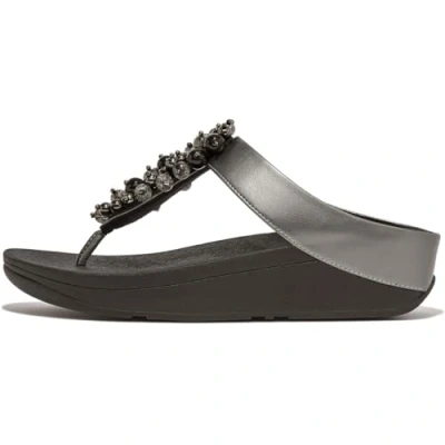 Immagine di Fitflop Fino Sandali con Punta a Sfera, Donna, Peltro Nero, 42 EU