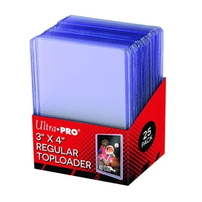 Immagine di 25 ultra Pro Toploader Raccoglitore per carte da collezione, trasparente, regolare, 63,5 x 88,9 mm