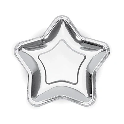 Immagine di PartyDeco TPP11 018 CF 6 Piatti Forma Stella, Argento
