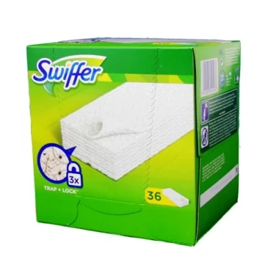 Immagine di Swiffer 36 panni per la pulizia del pavimento, assorbono 3 volte più polvere e peli li chiudono in una scopa tradizionale