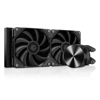 Immagine di ID COOLING FX240 PRO Raffreddatore CPU liquido per desktop 240 mm AIO Cooler, 2 ventole ad alta efficienza da 120 mm, intestazione speciale pompa con motivo CD, compatibile Intel e AMD, TDP: