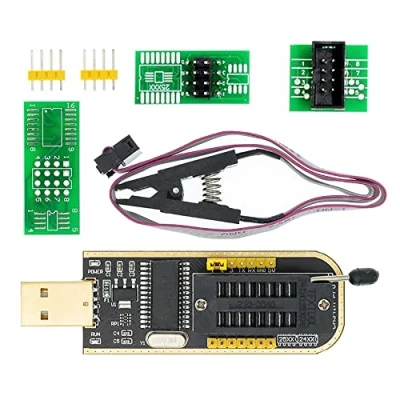 Immagine di iHaospace CH341A 24 25 Series EEPROM Flash BIOS USB Programmer + SOIC8 SOP8 Test Clip for 93CXX / 25CXX 24CXX, Support Most of Chip