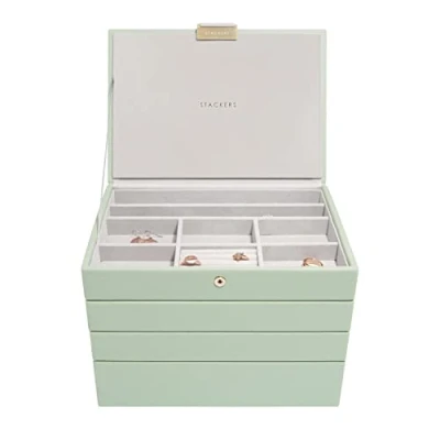 Immagine di Stackers Set di 4 portagioie Classico Dimensioni Medie Verde Salvia