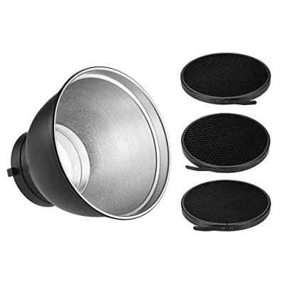 Immagine di Andoer 18cm Riflettore Bowens con griglia 20 40 60 compatibile Studio Strobe Flash