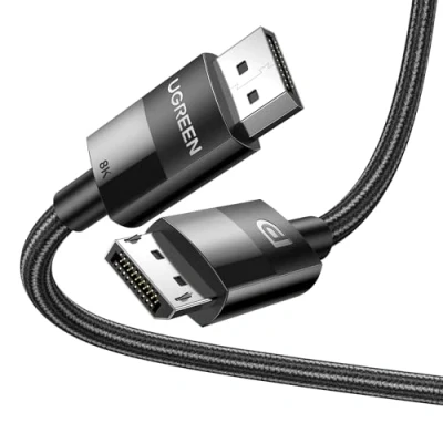 Immagine di UGREEN Cavo DisplayPort a 8K 60Hz 4K 120Hz DP 1.4 Maschio Supporta 8K@60Hz 4K@144Hz 2K@165Hz Scheda Grafica PC TV Proiettore Monitor, 3M