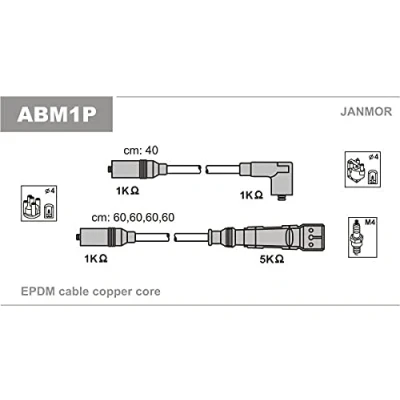 Immagine di JANMOR ABM1P Kit Cavi Accensione AUDI: 80 B3