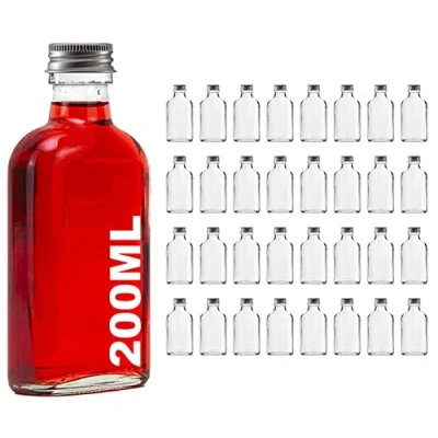 Immagine di casavetro Bottiglie vuote di vetro da 200 ml, 32 pezzi, con tappo a vite, bottiglia vino, aceto e olio, riempire, 0,2 litri (32 x ml)
